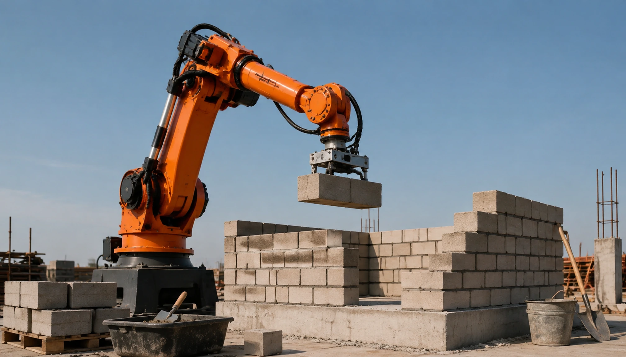 Scène visuelle associée à l’article « Fastbrick robotics : Comment les robots maçons accélèrent les chantiers »